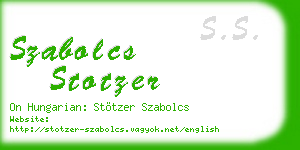 szabolcs stotzer business card